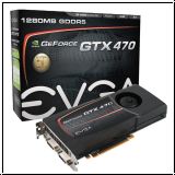 EVGA GeForce GTX 470, 1280MB GDDR5, 2x DVI, Mini-HDMI, PCIe 2.0